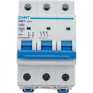 Автоматический выключатель CHINT модульный 3п C 63А 10кА NB1-63H (R) 179878