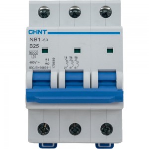 Автоматический модульный выключатель CHINT 3п B 25А 6кА NB1-63 (R) 179689