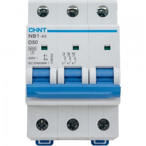 Автоматический модульный выключатель CHINT 3п D 50А 6кА NB1-63 (R) 179722