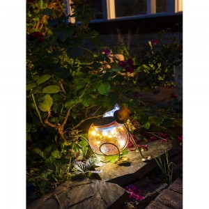 Садовый фонарь ЧУДЕСНЫЙ САД 321 лунный пес со светодиодной подсветкой, на солнечной батарее, металл/пластик 4606400207894