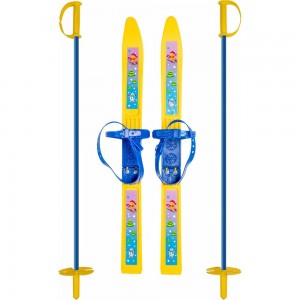 Детские лыжи Cicle Олимпик-спорт Мишки, 66 см, с палками 75 см 4630035334267