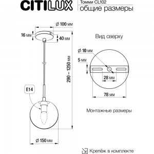 Подвесной светильник Citilux Матовый Хром Томми CL102011