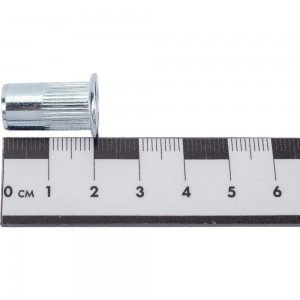 Заклепка-гайка ЦКИ М8х19.5 плоск. рифл. удл. СТ. Ц под пакет 3.1-5.5 мм, 250 шт. 50420