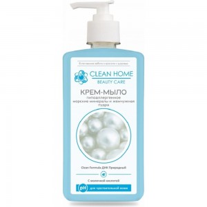 Крем-мыло CLEAN HOME BEAUTY CARE с дозатором гипоаллергенное 350 мл 543