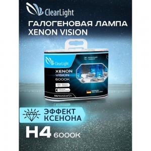 Комплект ламп Clearlight H4, 12 В, 60/55 Вт, XenonVision, 2 шт. MLH4XV