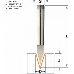 Фреза гравировальная монолитная (6x8.5x60 мм; хвостовик 6 мм; RH) CMT 758.002.11