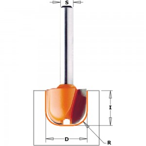 Фреза пазовая галтельная (19x16 мм; R 6.4 мм; S 8 мм) по дереву CMT 951.002.11