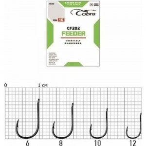 Крючки COBRA FEEDER 70см, 0,14мм, размер 10, с поводком, 10шт, CNF100-010