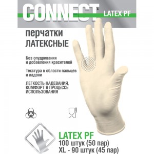 Латексные перчатки CONNECT 90 шт., размер XL CТ0000004671