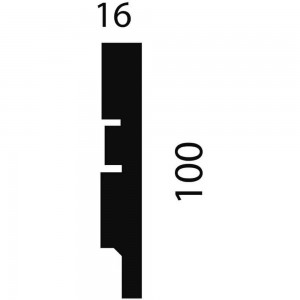 Плинтус COSCA DECOR AP75 под покраску, белый, 100x16x2400 мм, МДФ, с пазом СПБ098263