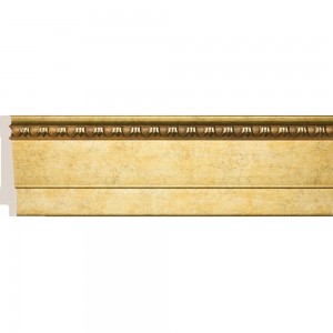 Плинтус Cosca интерьерный багет, 90 мм, античное золото СПБ029378