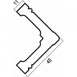 Угол Cosca интерьерный багет, 45 мм, кварц СПБ057585