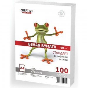 Офисная бумага CREATIVE СТУДЕНЧЕСКАЯ А4, 80 г/м2, 100 л. 110520