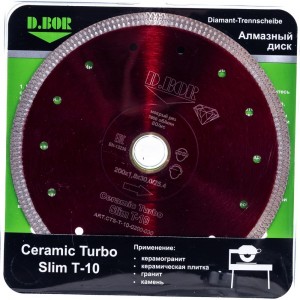 Диск алмазный Ceramic Turbo Slim T-10 (200x1.8x30/25.4 мм) D.BOR CTS-T-10-0200-030