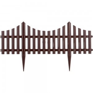 Заборчик Дачная мозаика Модерн декоративный темно-коричневый штакетник 10608