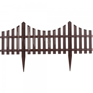 Заборчик Дачная мозаика Модерн декоративный темно-коричневый штакетник 10608