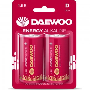 Алкалиновая батарейка Daewoo LR20 ENERGY Alkaline BL-2 5030022