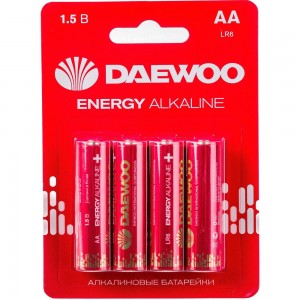 Алкалиновая батарейка DAEWOO LR 6 ENERGY Alkaline 2021 BL-4 5029781