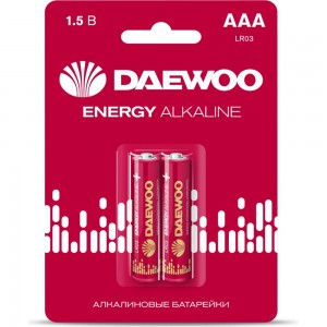 Алкалиновая батарейка DAEWOO LR03 ENERGY Alkaline 2021 BL-2 5029873