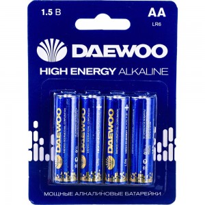 Алкалиновая батарейка DAEWOO LR 6 HIGH ENERGY Alkaline 2021 BL-4 5030329