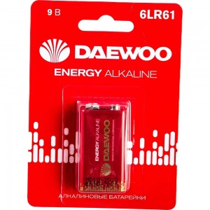 Алкалиновая батарейка DAEWOO 6LR61 ENERGY Alkaline 2021 BL-1 5029729