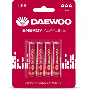 Алкалиновая батарейка DAEWOO LR03 ENERGY Alkaline 2021 BL-4 5029903