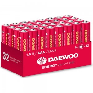Алкалиновая батарейка DAEWOO LR03 ENERGY Alkaline 2021 Pack-32 5030084