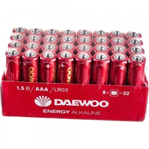 Алкалиновая батарейка DAEWOO LR03 ENERGY Alkaline 2021 Pack-32 5030084