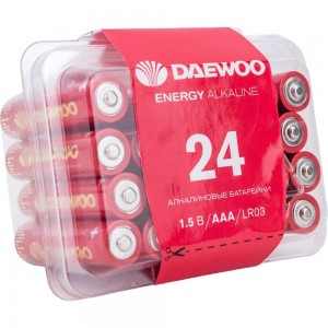 Алкалиновая батарейка DAEWOO LR03 ENERGY Alkaline 2021 Pack-24 5029965