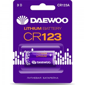 Литиевая батарейка DAEWOO CR123 BL-1 5043299