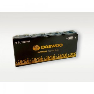 Алкалиновая батарейка DAEWOO 6LR61 Power Alkaline Pack-4 5046559