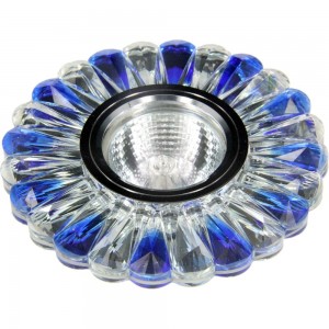 Встраиваемый светильник De Fran SMD/MR16 4000К хром+ прозрачный+синий (SMD 3Вт), FT 991 CHWBL