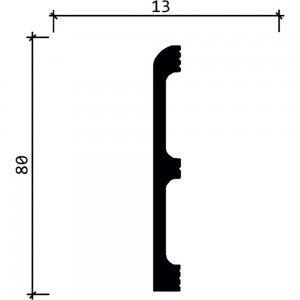 Плинтус напольный ударопрочный влагостойкий (ваниль; 80Х13Х2400 мм) Decor-Dizayn 706-77