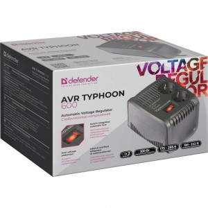 Стабилизатор напряжения Defender AVR Typhoon 600 200 Вт, 2 розетки 99032