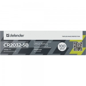 Литиевая батарейка Defender CR2032-5B в блистере 5 шт 56201