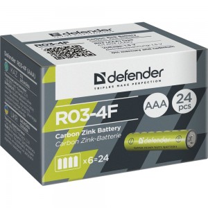 Солевая батарейка Defender R03-4F AAA, в пленке 4 шт 56101