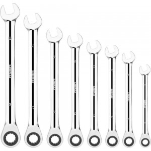 Набор комбинированных трещоточных ключей DEKO RW01 8-19 мм, 8 предметов 065-0549