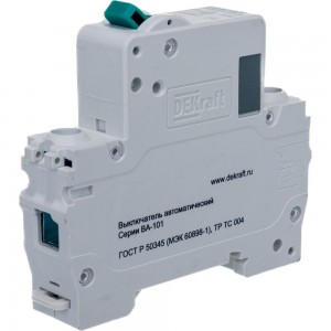 Автоматический выключатель DEKraft ВА101-1P-010A-C 11053DEK 121895