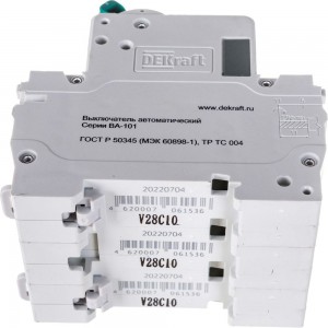 Автоматический выключатель DEKraft ВА101-3P-010A-C 11077DEK 121918