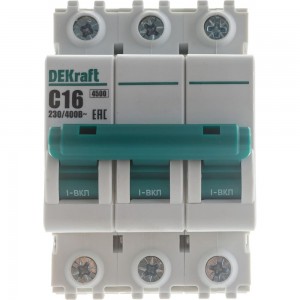 Автоматический выключатель DEKraft ВА101-3P-016A-C 11078DEK 121919