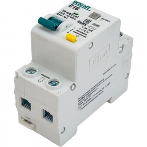 Автоматический выключатель дифференциального тока DEKraft 1Р+N 16А 30мА тип AC х-ка C ДИФ-103 4.5кА 16052DEK