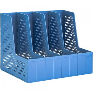 Вертикальный лоток DELI 79006Blue 4 отделения, складной, A4, 335x250x260 мм, синий, пластик 1549603