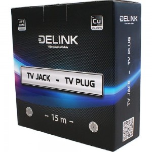 Антенный удлинитель delink TVгнездо - TVштекер 15,0м Grey пластик TVPJ150P 6973