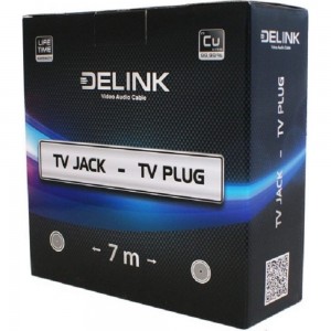 Антенный удлинитель delink TV��нездо - TVштекер 7,0м Grey пластик TVPJ070P 7000