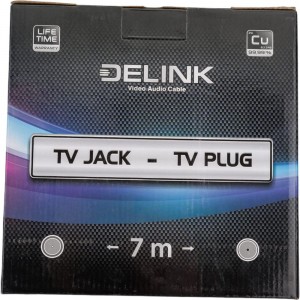 Антенный удлинитель delink TV��нездо - TVштекер 7,0м Grey пластик TVPJ070P 7000