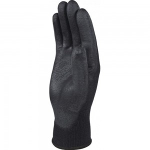 Полиэстеровые перчатки с полиуретановым покрытием Delta Plus цвет черный, р.8 VE702PN08