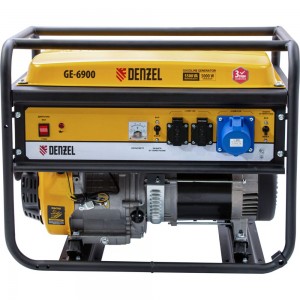 Бензиновый генератор DENZEL GE 6900 5,5 кВт, 220В 50Гц, 25 л, ручной старт 94637