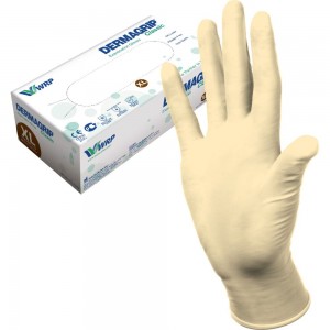 Смотровые латексные перчатки DERMAGRIP CLASSIC 100 штук, размер XL CT0000000693