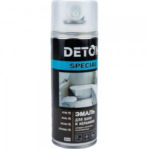 Аэрозольная эмаль для ванн и керамики DETON белая SPECIAL 520 мл 127114