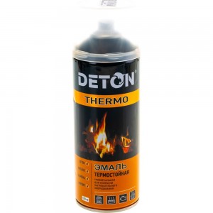 Аэрозольная термостойкая эмаль DETON черная THERMO 520 мл 126943
